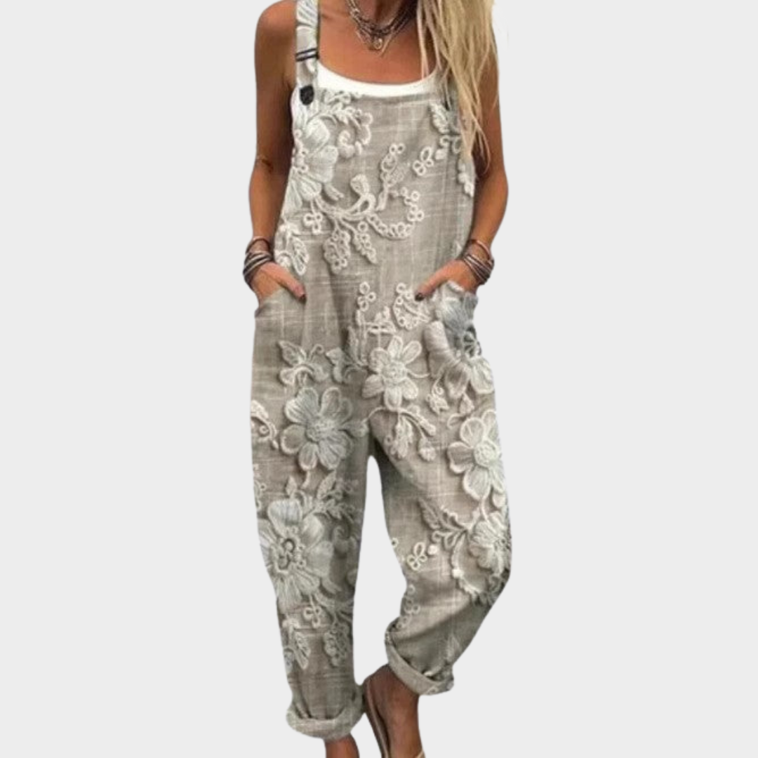 Alejandra | Elegant Floral Art Jumpsuit