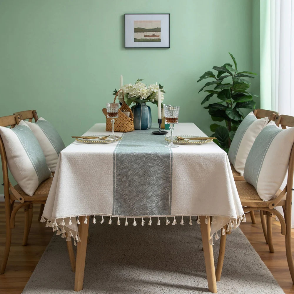 Glisstra Geometric Tassel Tablecloth