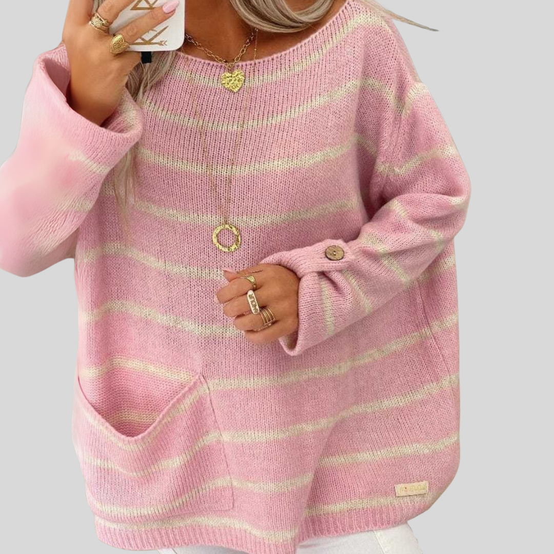 QWARA™ - Casual Drop Shoulder Long Sleeve Sweater