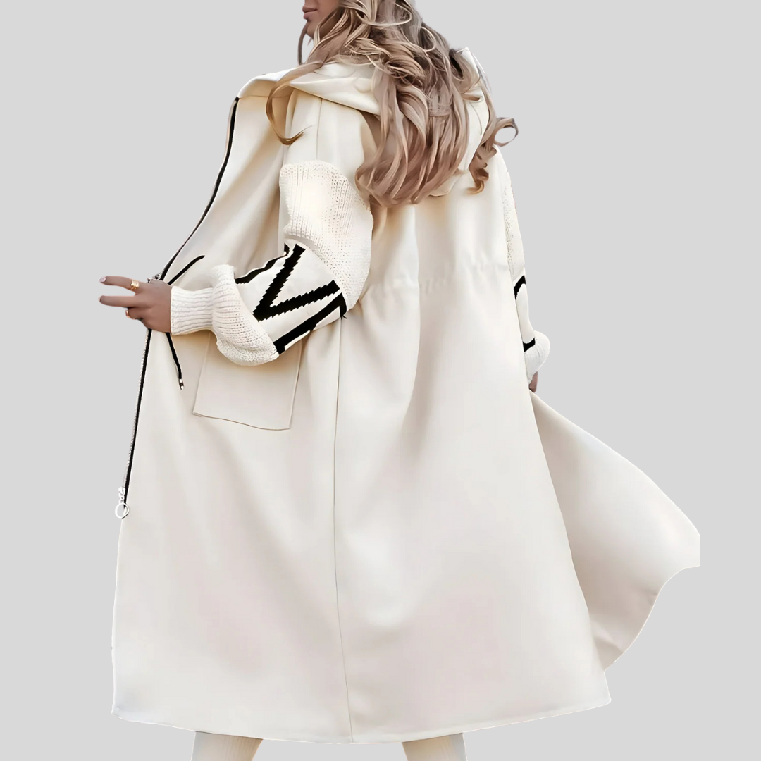 MARISELLE - Knitted Sleeve Hooded Jacket