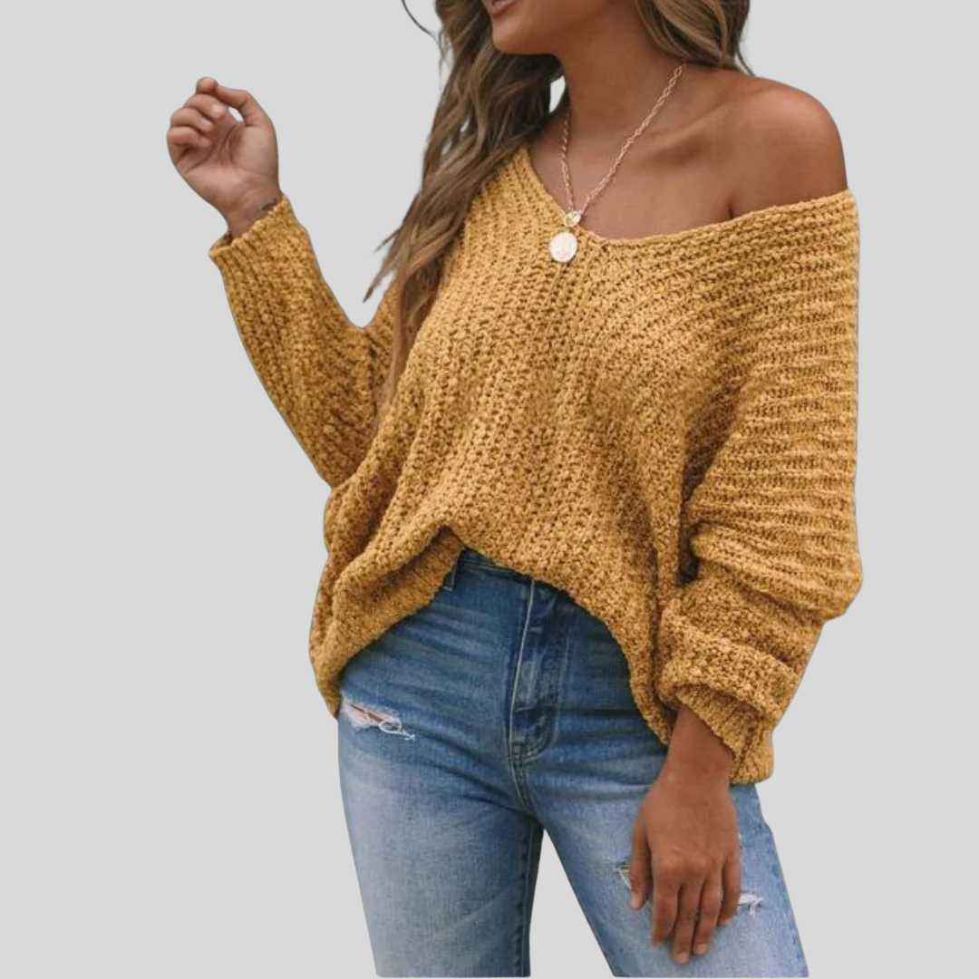 SOLEDAD™ – Comfy Drop Shoulder Long Sleeve Sweater