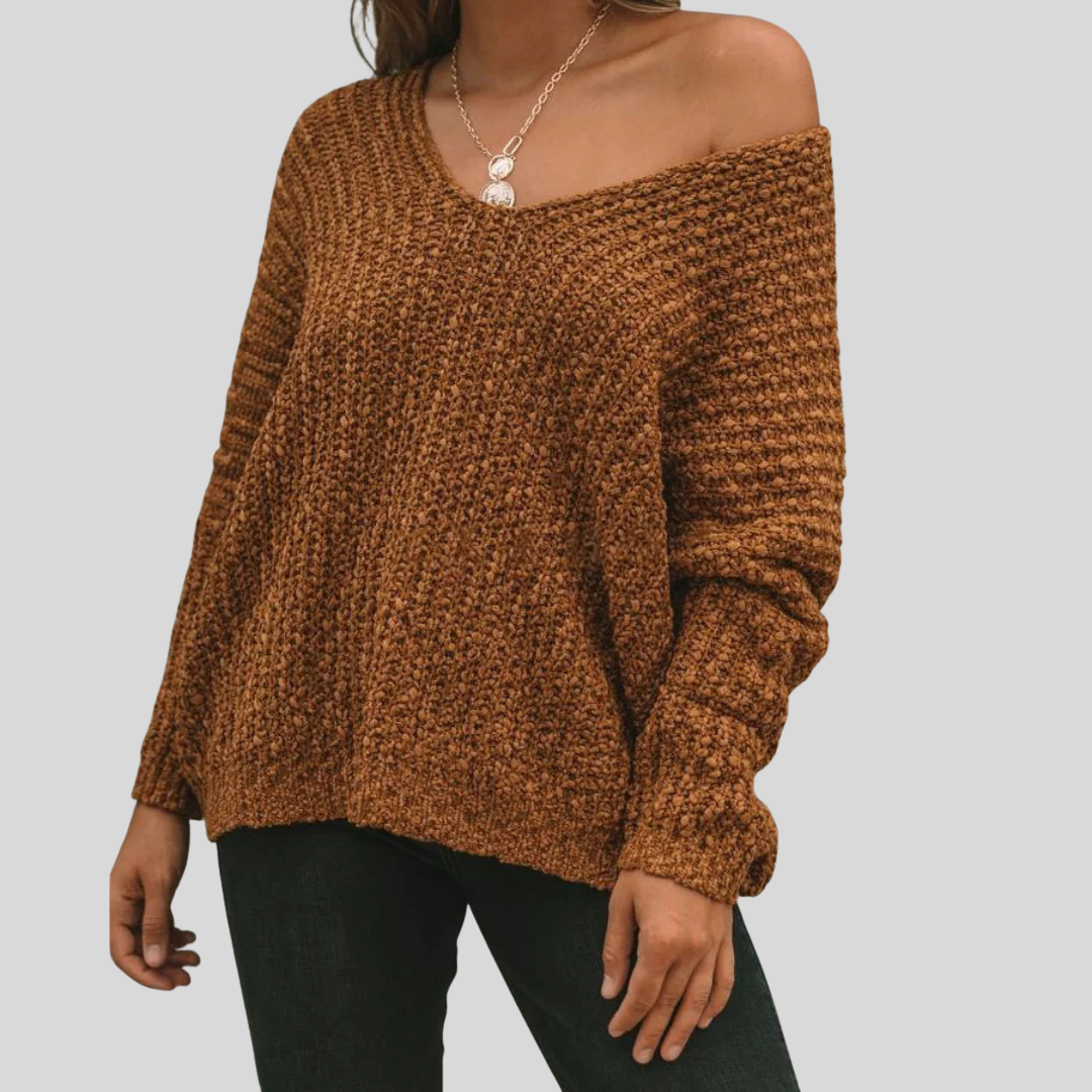 SOLEDAD™ – Comfy Drop Shoulder Long Sleeve Sweater