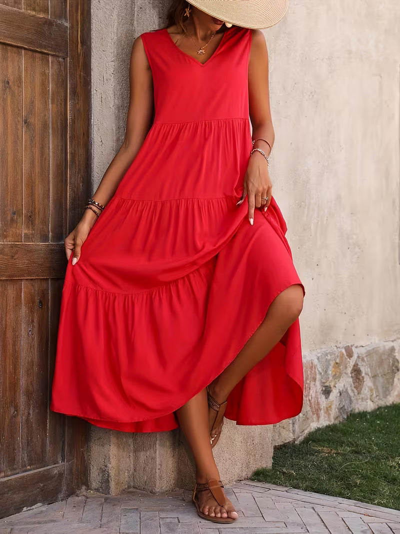 Sofia | Sleeveless Tiered Maxi Dress