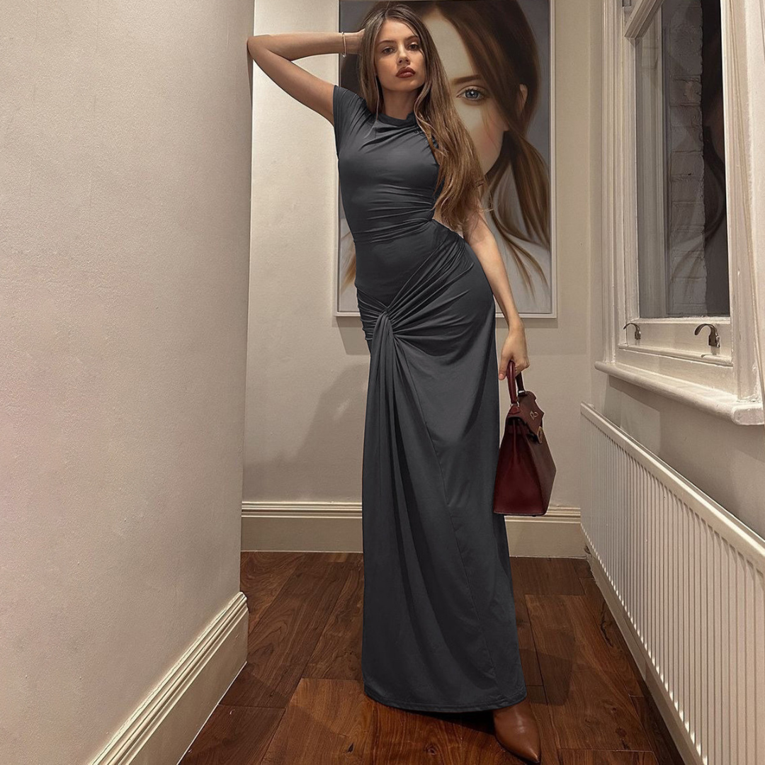MIRIAM™ – Elegant Wrap Ruched Bodycon Formal Dress