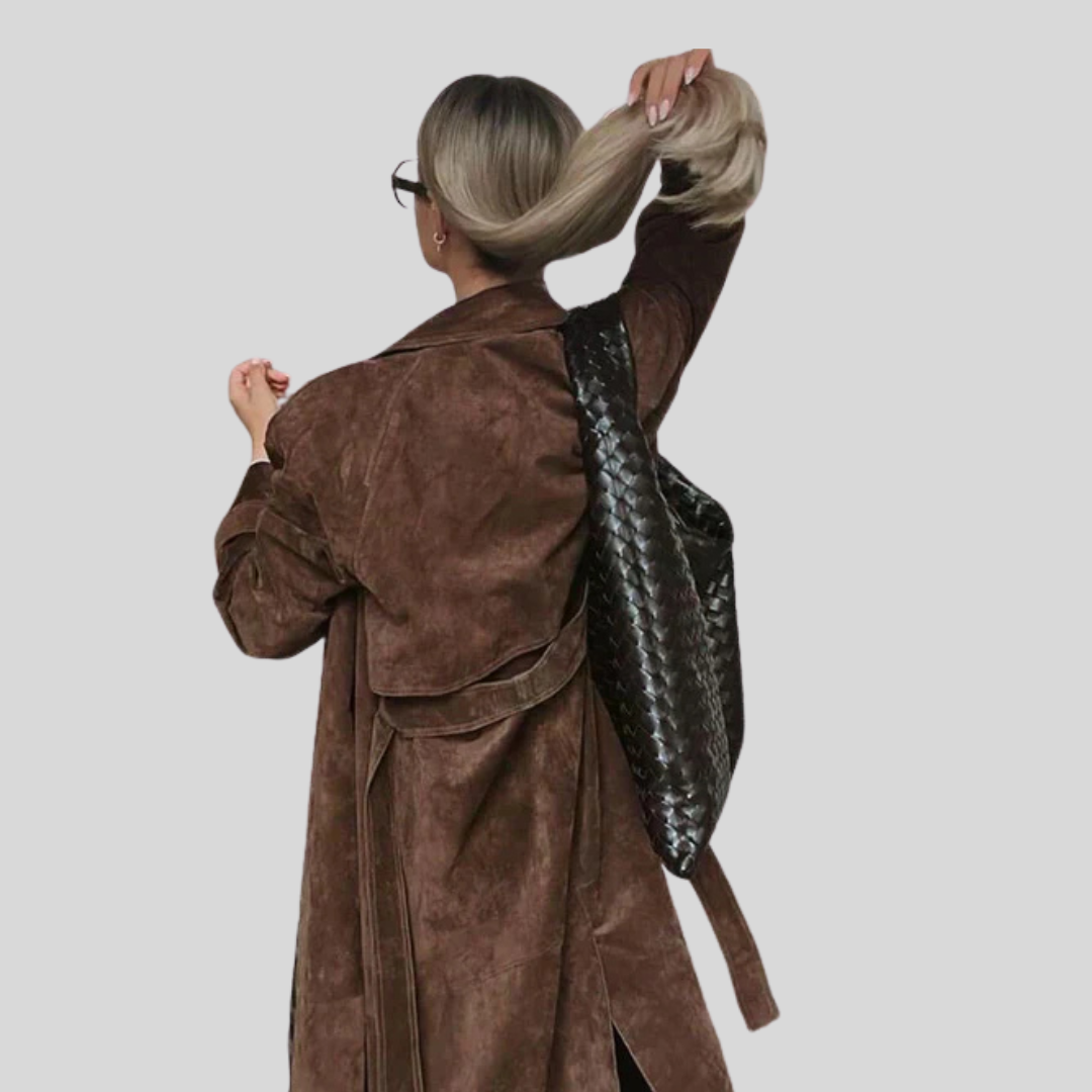 Olivia - Classic Suede Trench Coat