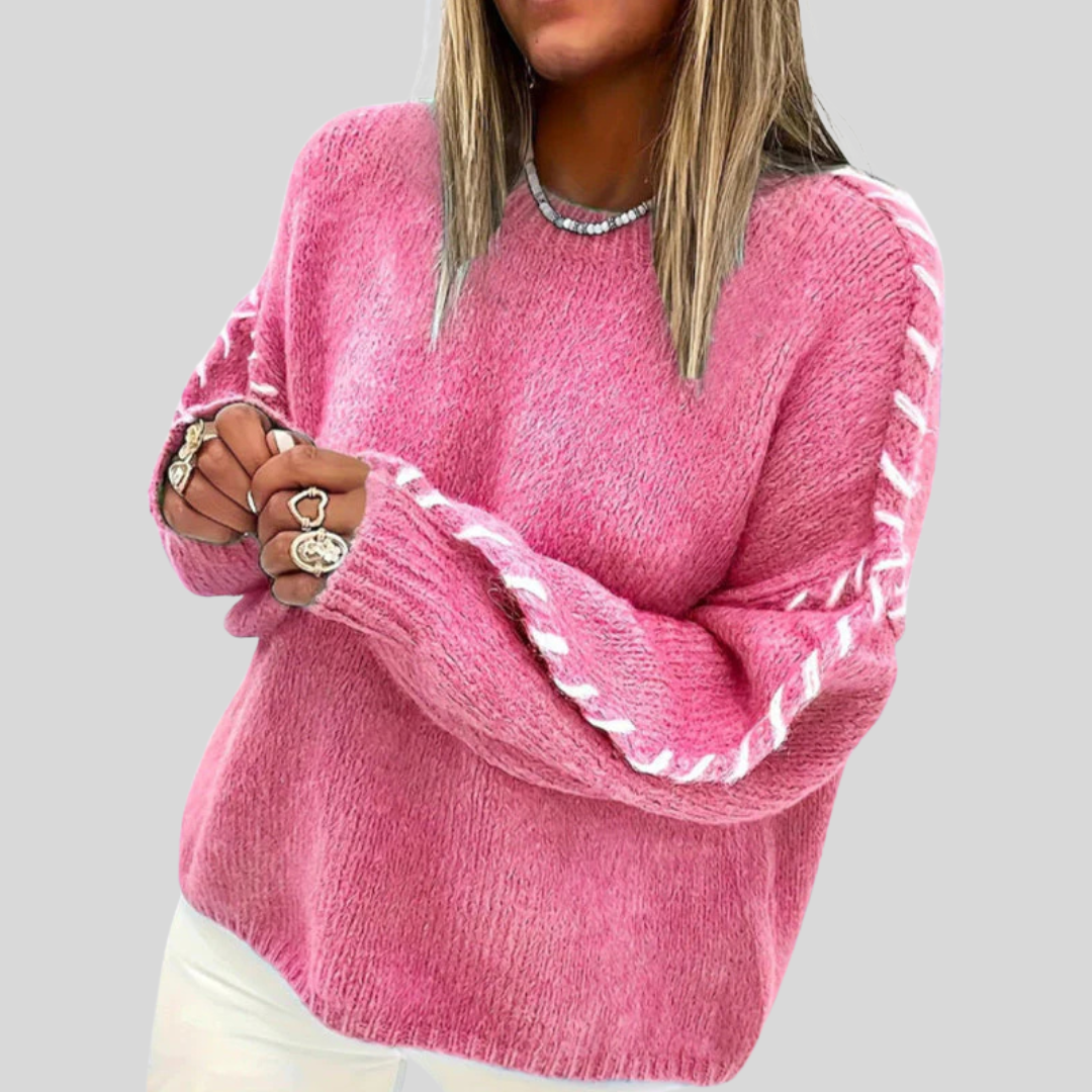 KALIYAH™ - Casual Round Neck Long Sleeve Sweater