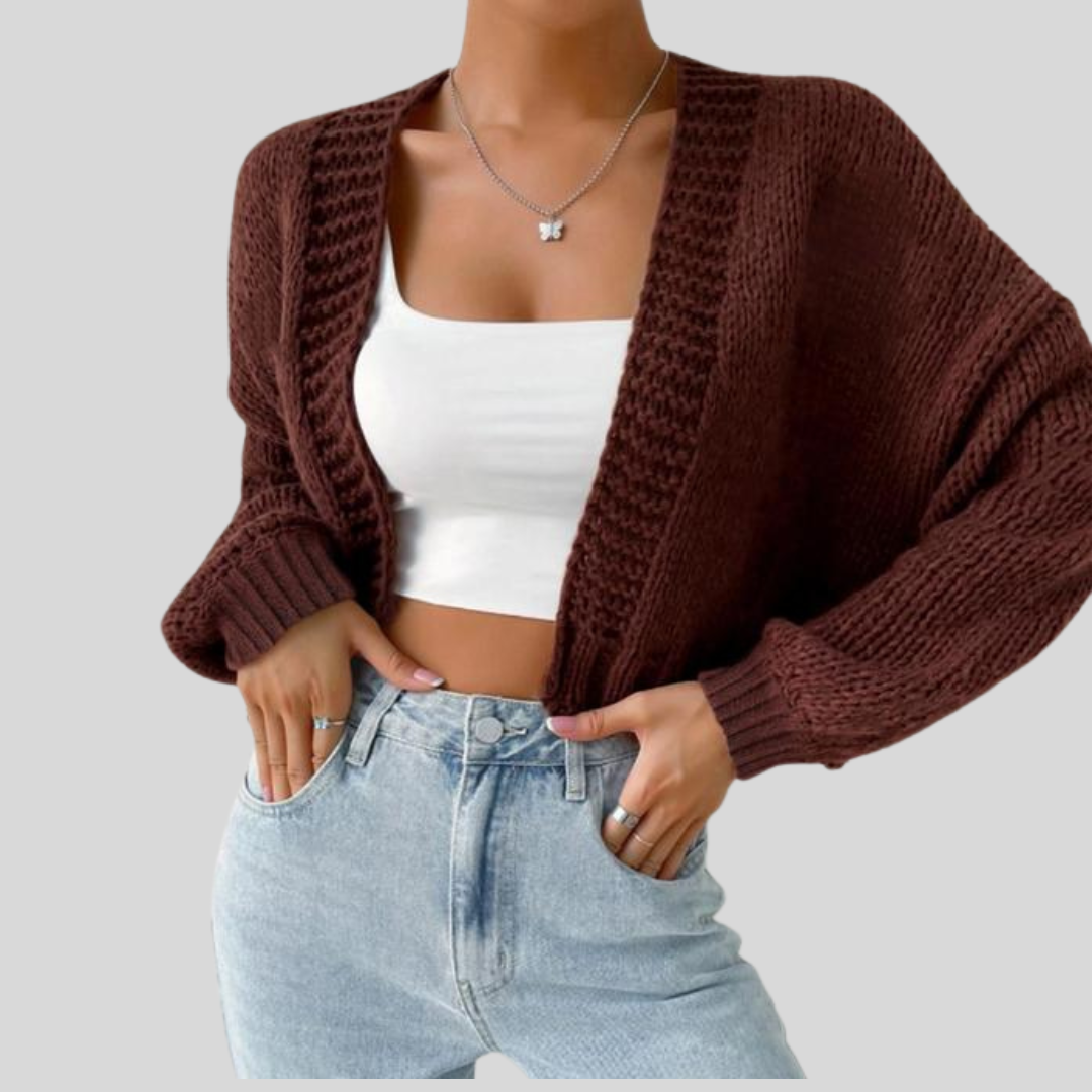 HEIDI™ - Open Front Knit Cardigan with Cartoon Print for Cozy Outfits