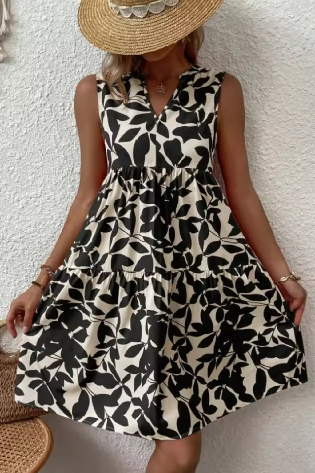 Amelia | Women's Boho V-Neck Midi Dress