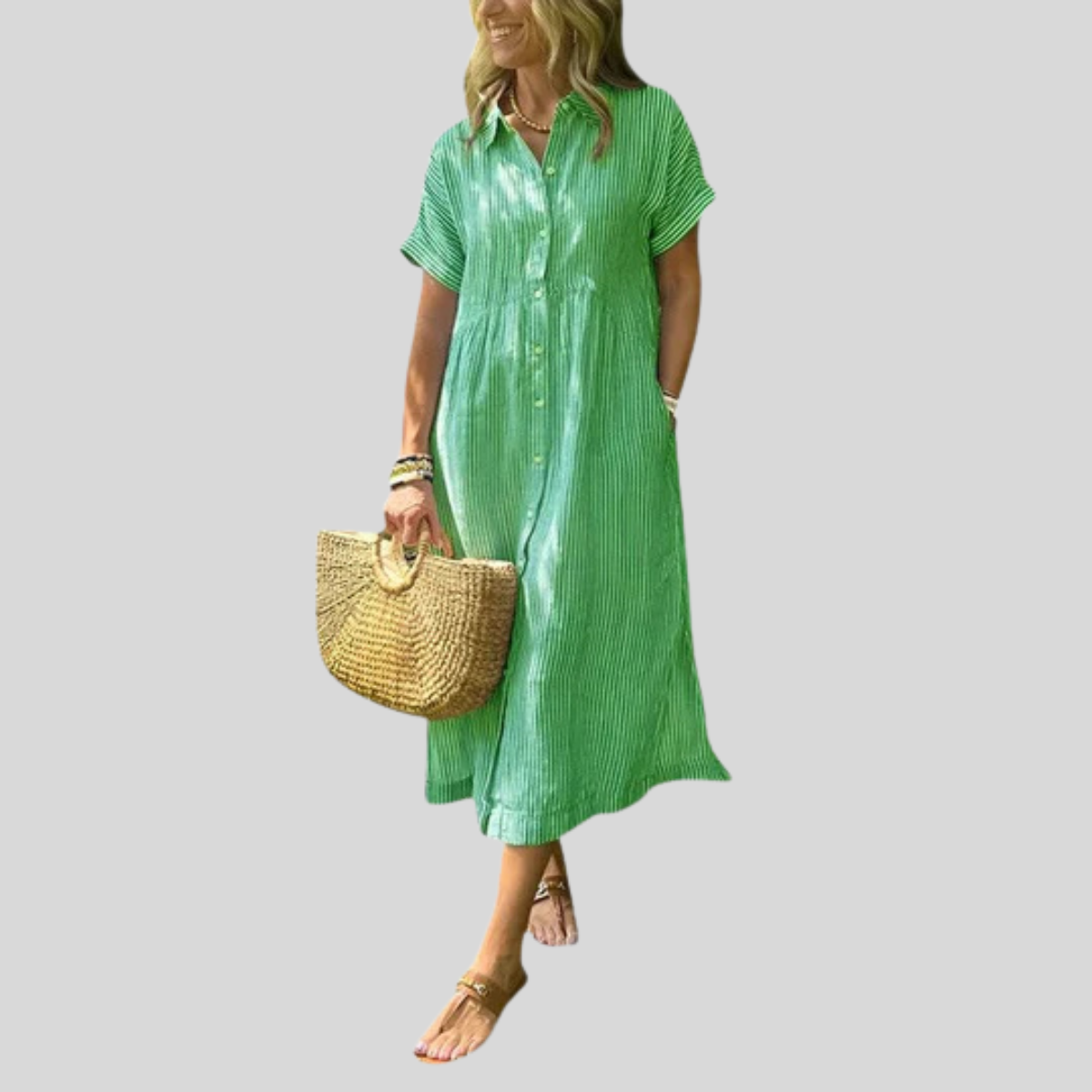 Lara | Women's Vertical Stripe Comfortable Dress