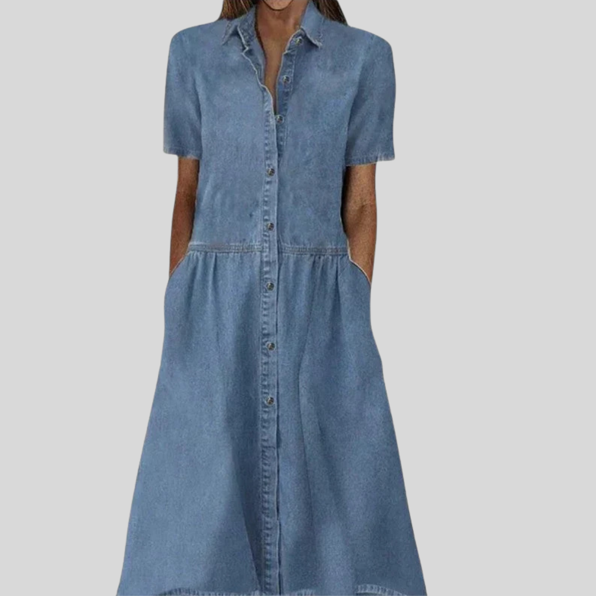 Myra | Women's Denim Casual Button Dress