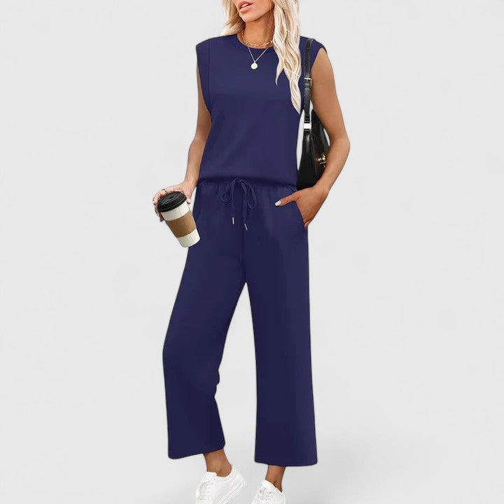 Ava | Women's Elegant Two-Piece Set with Wide-Leg Pants