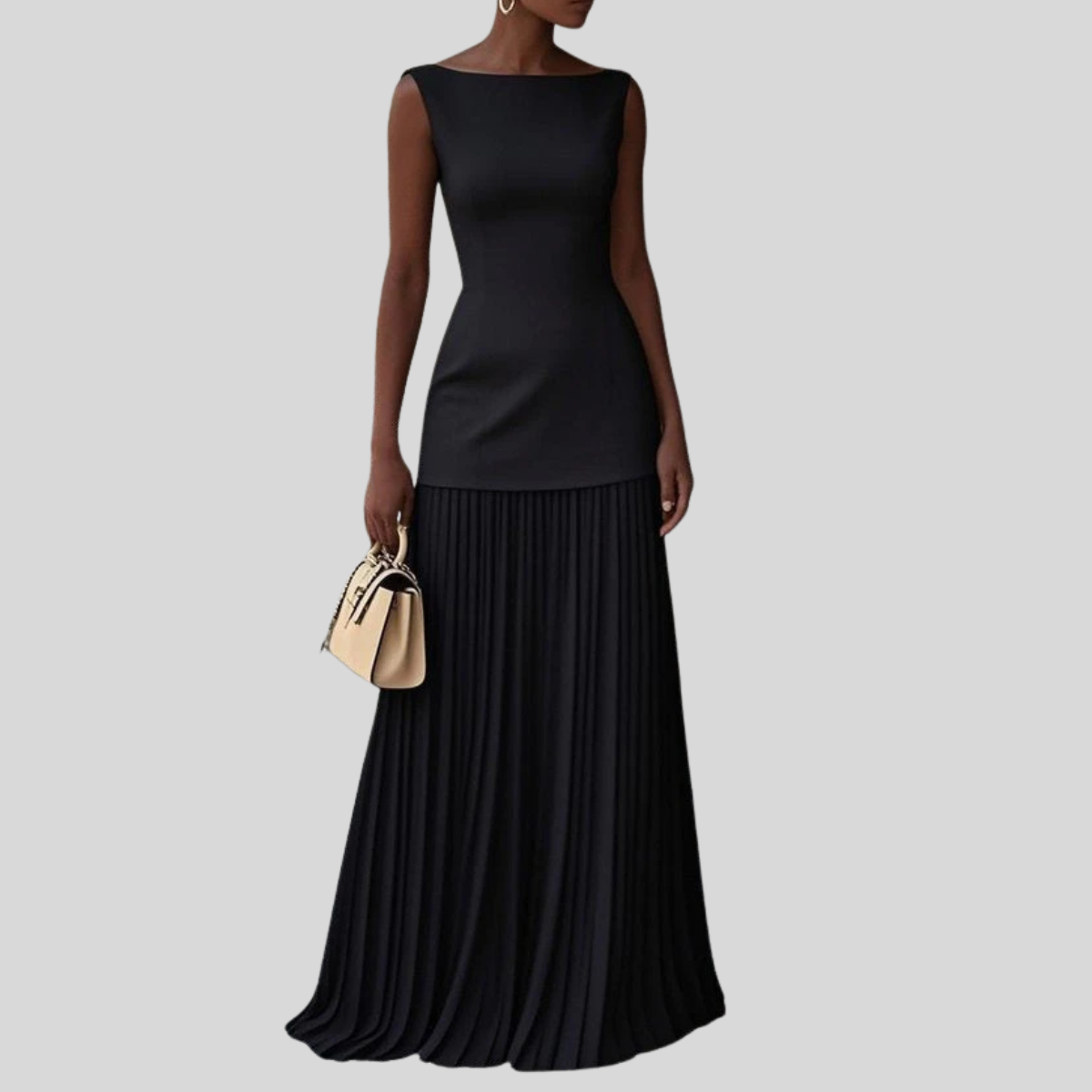 Lucille | Women's Elegant Maxi Dress with Pleated Skirt