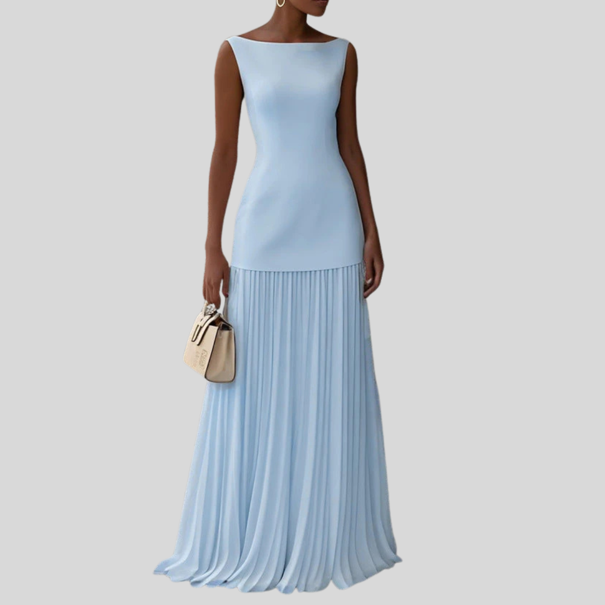 Lucille | Women's Elegant Maxi Dress with Pleated Skirt