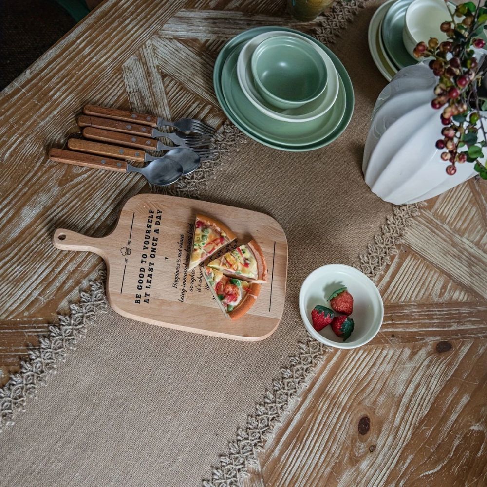 Burlap Charm Boho Table Runner