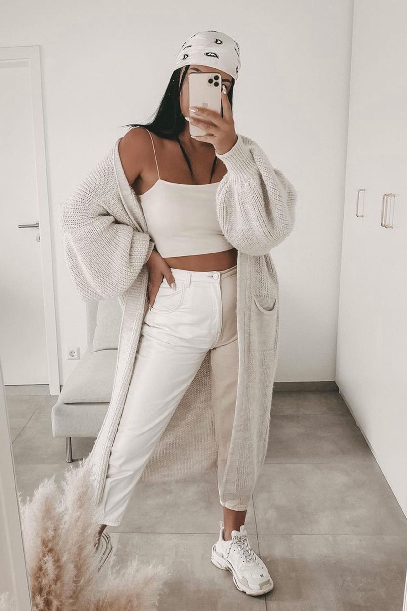LONG KNITTED CARDIGAN | OPEN FRONT
