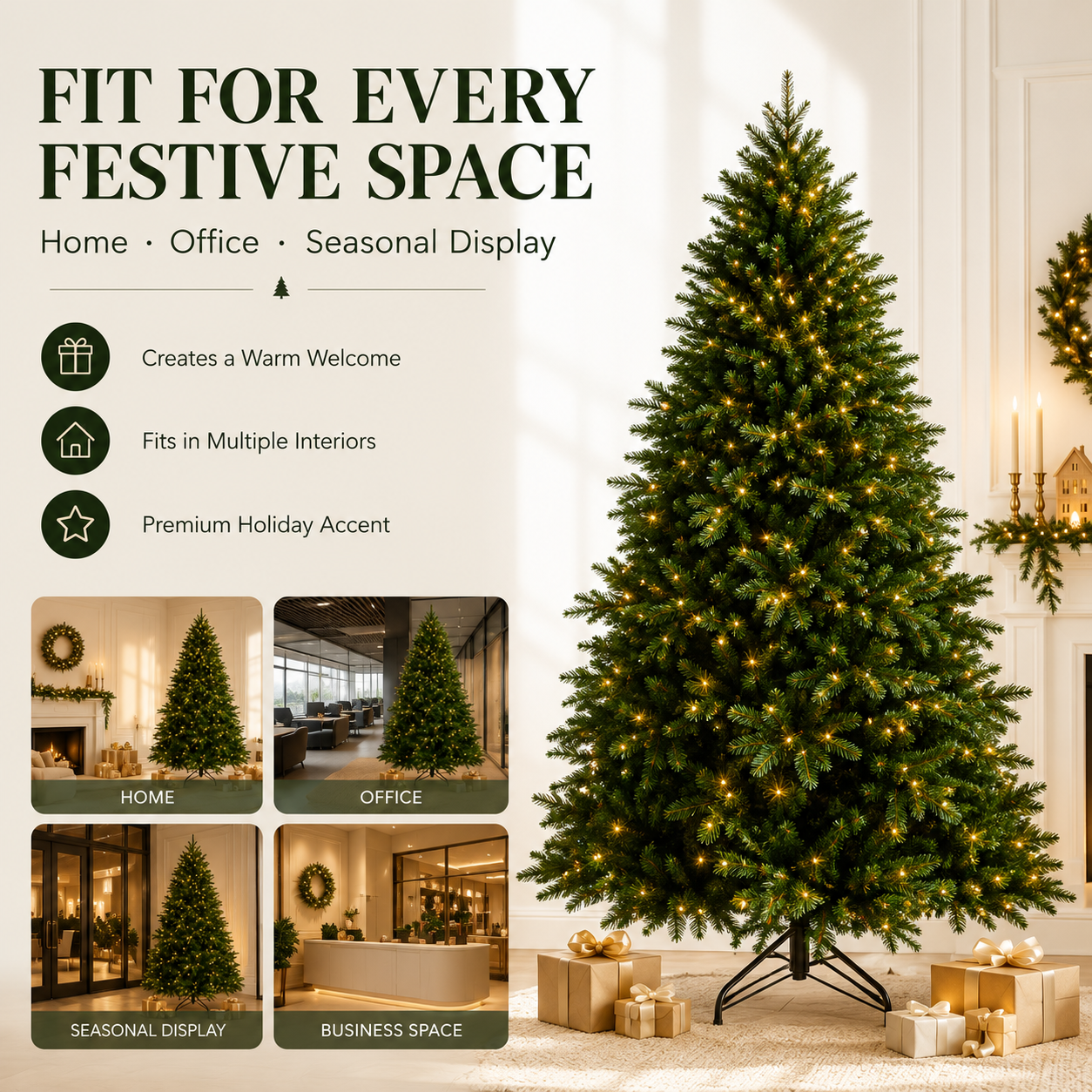 Artificial Christmas Tree PE+PVC Material Large Christmas Tree 120cm To 180cm Family Christmas and New Year Decoration