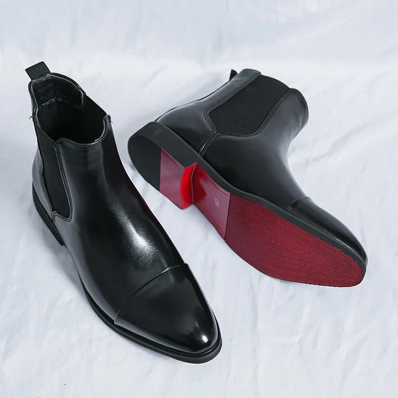 Derek | Men's Leather Slip-On Boots with Streamlined Design