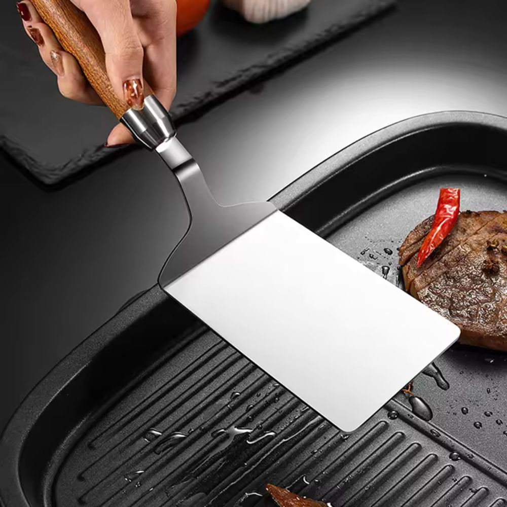 Stainless Steel Kitchen Spatula with Wooden Handle