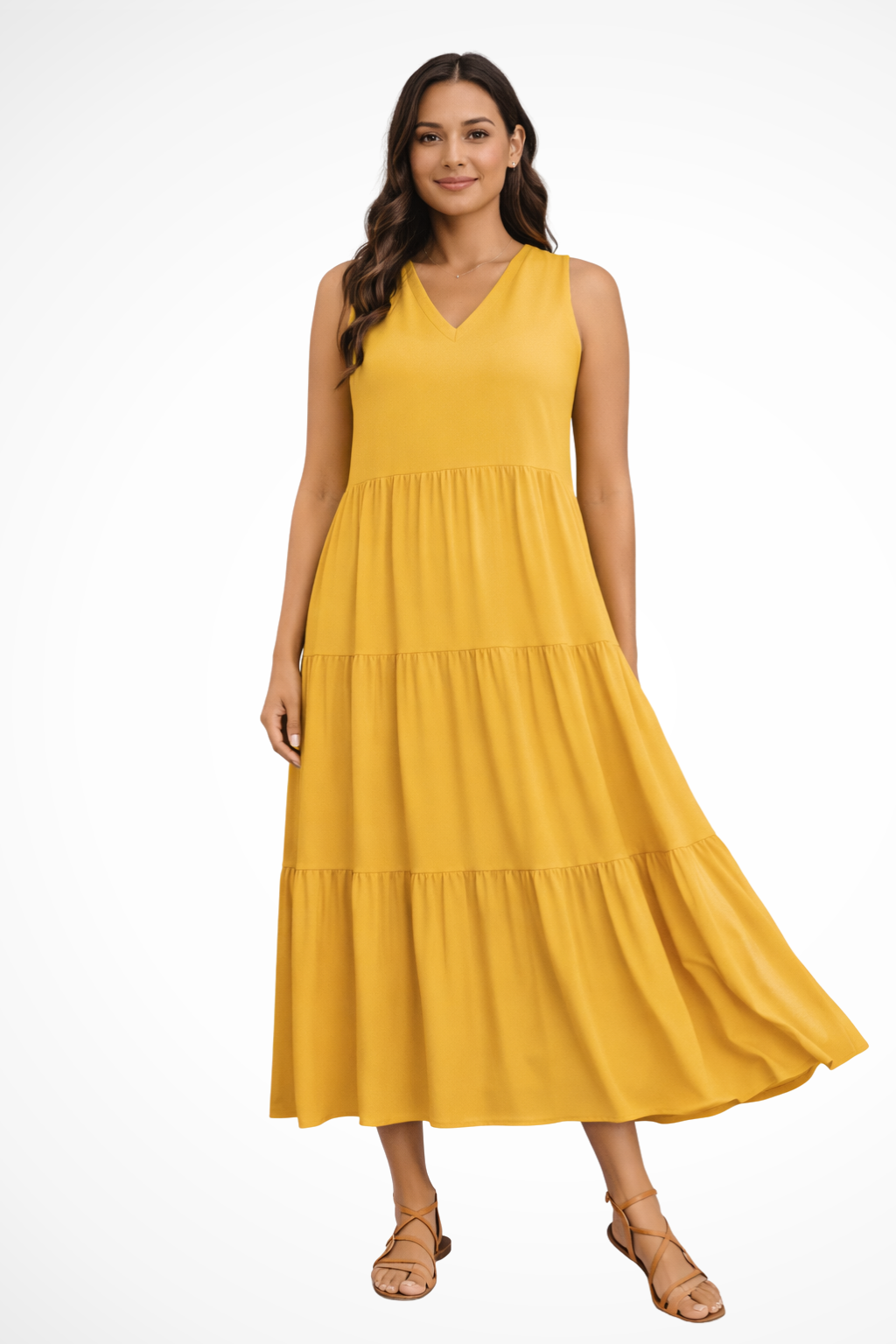 Florence | Women's Tiered V-Neck Maxi Dress