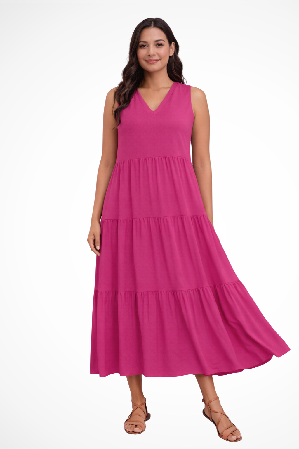 Florence | Women's Tiered V-Neck Maxi Dress