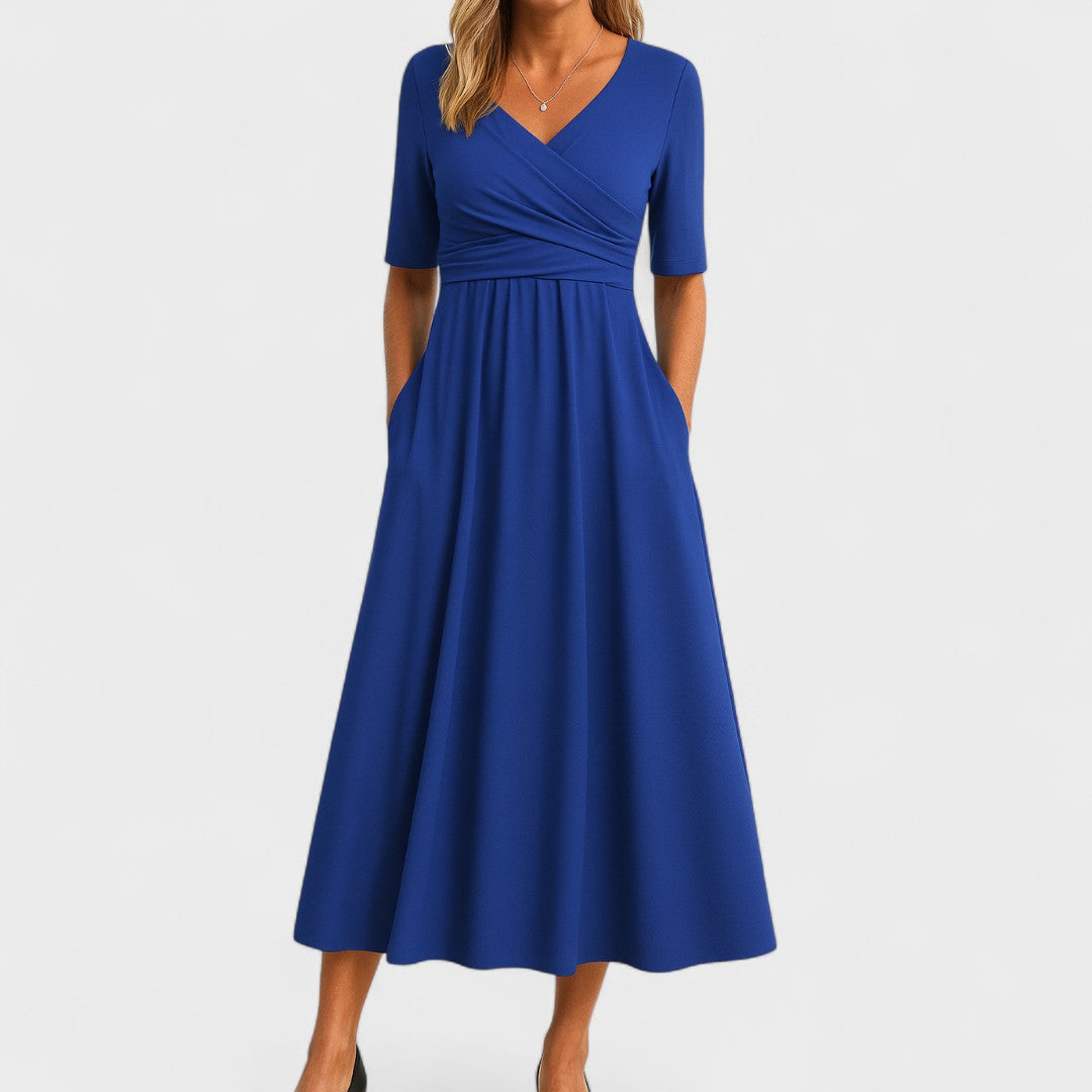 Ivy | Women's Elegant Midi Dress with Pockets