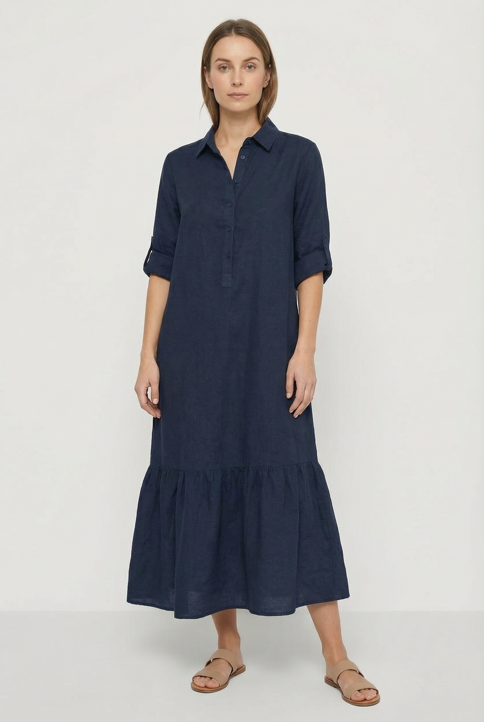 Laura | Women's Cotton Long Sleeve Maxi Dress