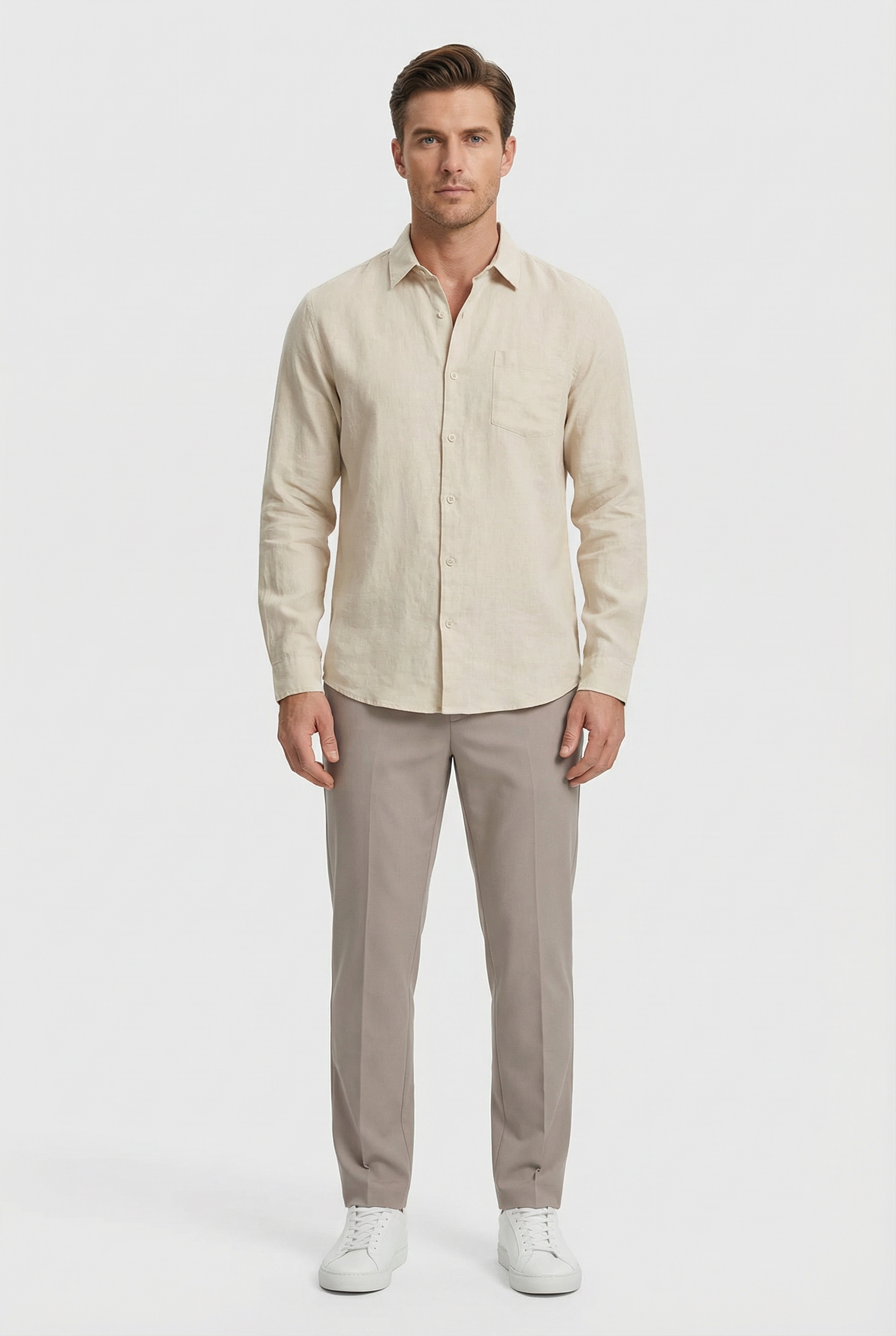 Jonathan | Men's Linen Long Sleeve Relaxed Shirt