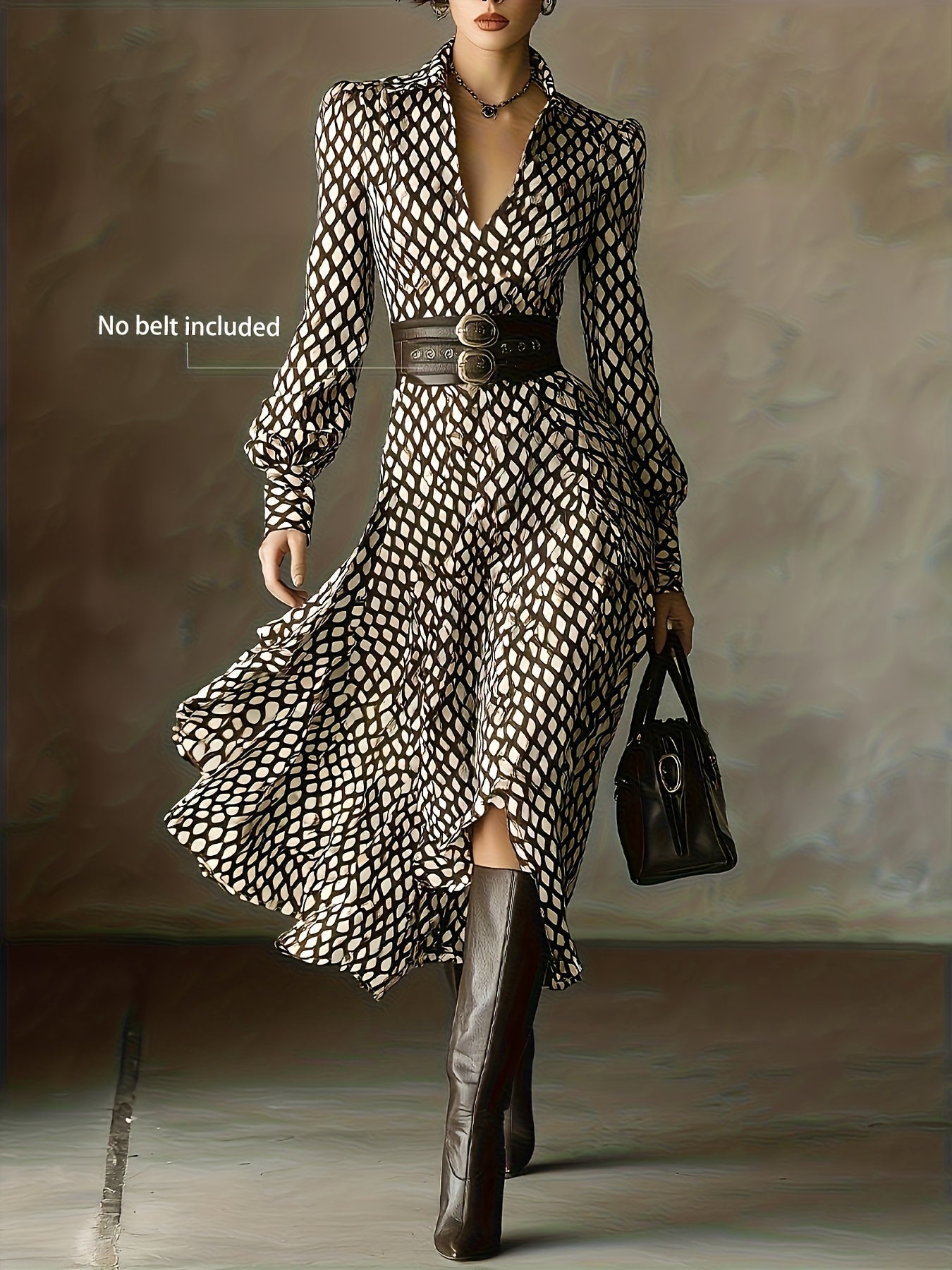 Payton | Women's Vintage Rhombus Print Dress