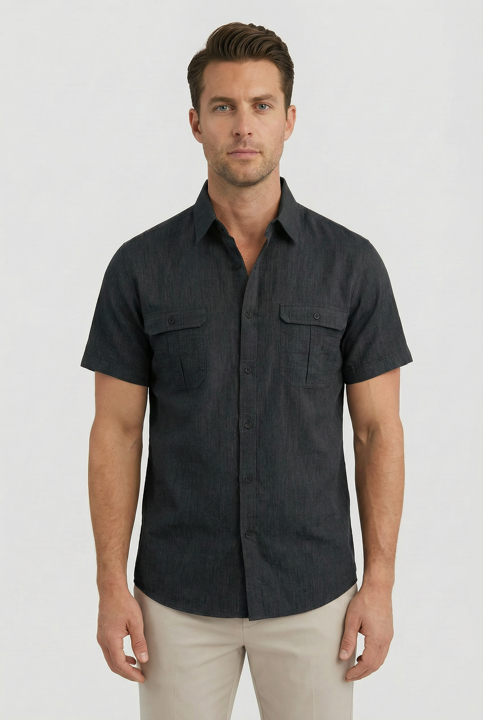 Blake | Men's Casual Cotton-Linen Short-Sleeved Shirt