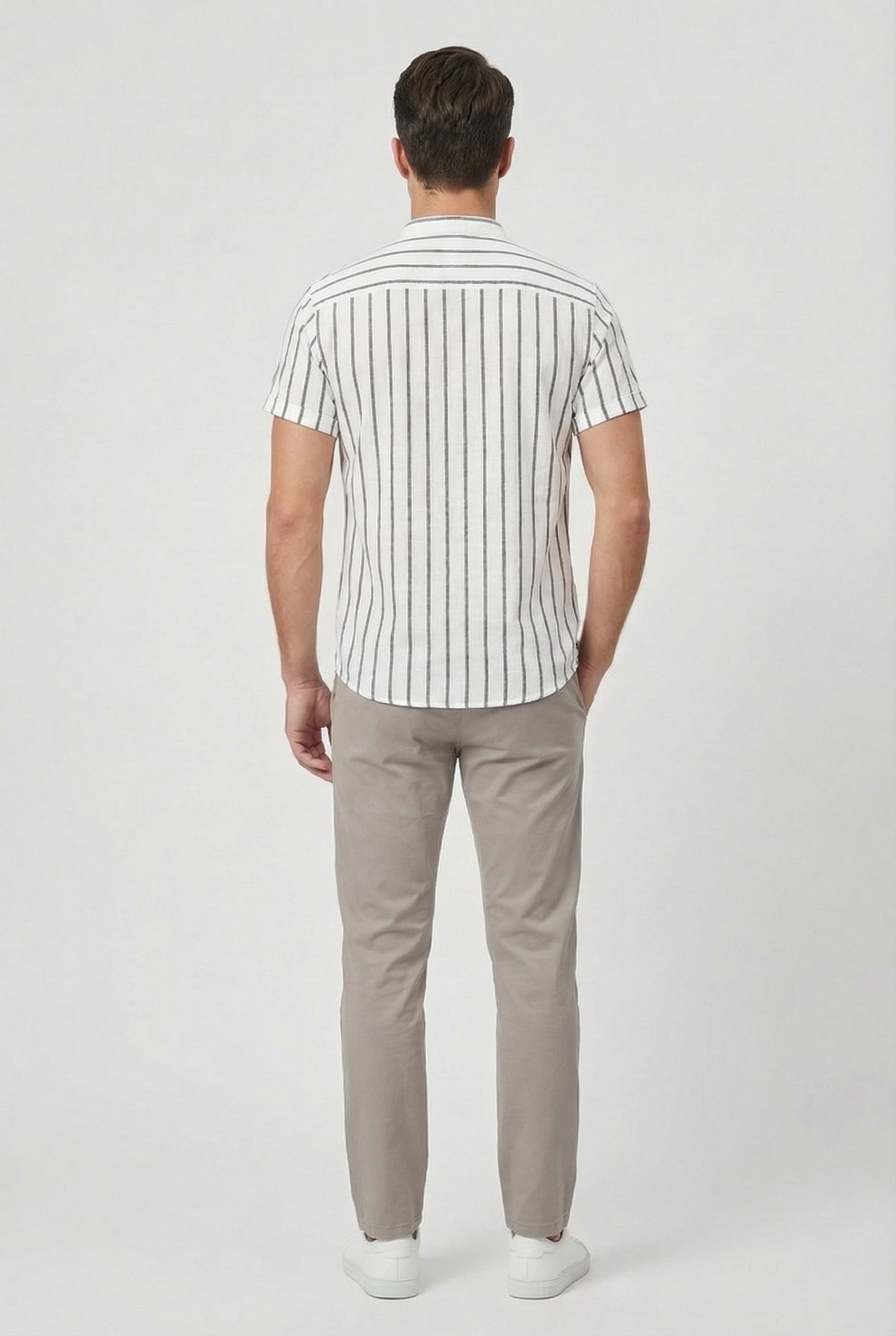 Dylan | Men's Cotton Striped Short Sleeve Shirt