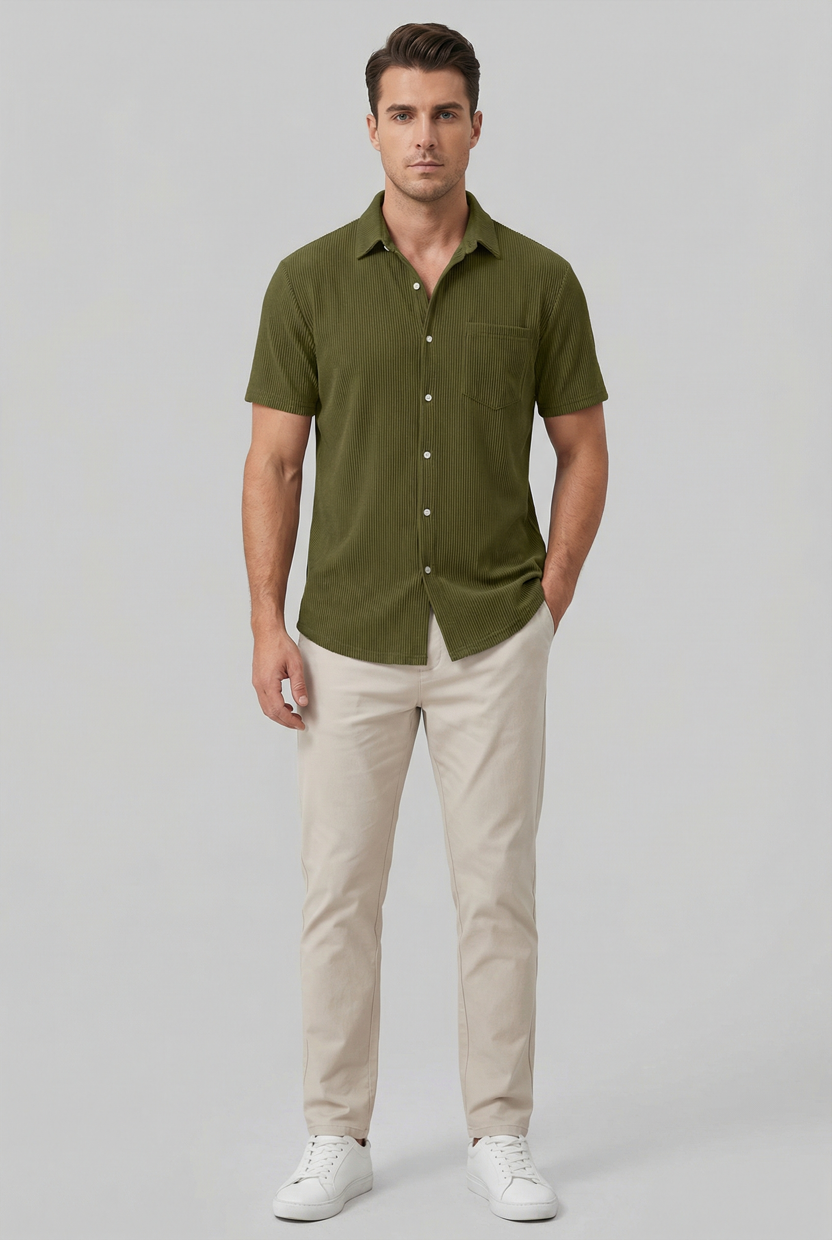 Austin | Men's Lightweight Striped Short Sleeve Shirt