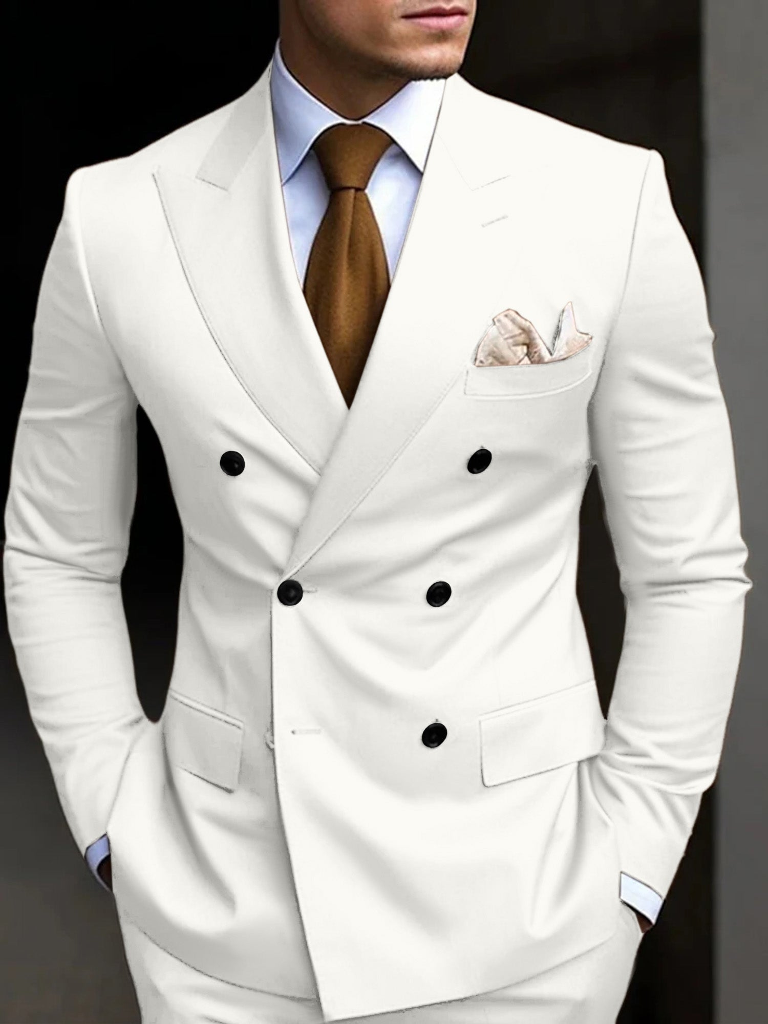 Michael | Men's Suit Cotton Blend Double Breasted