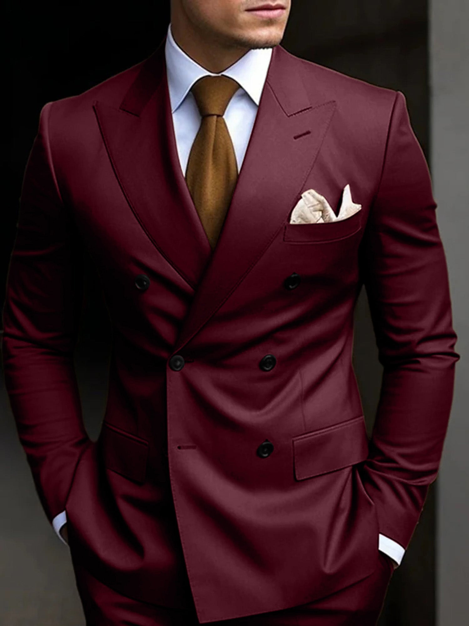 Michael | Men's Suit Cotton Blend Double Breasted