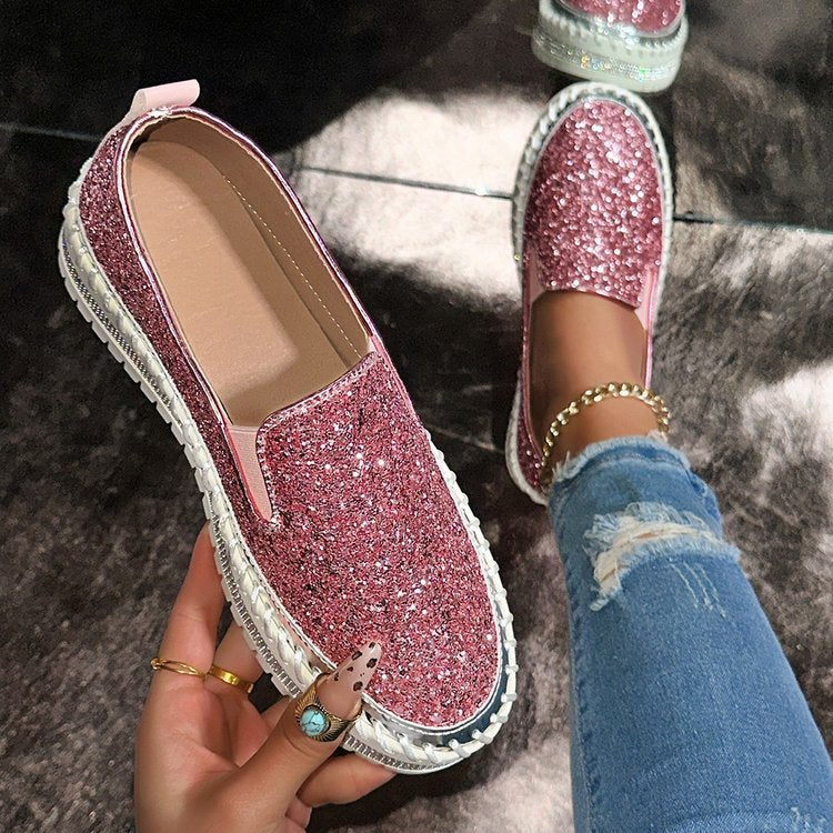 RUBEA™ - Fashionable Slip-On Glitter Loafers for Daily Wear