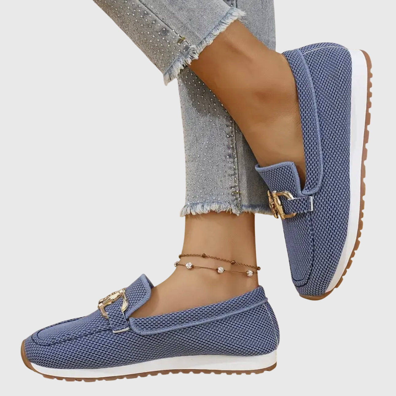 Olivia | Women's Black Loafers with Buckle Detail