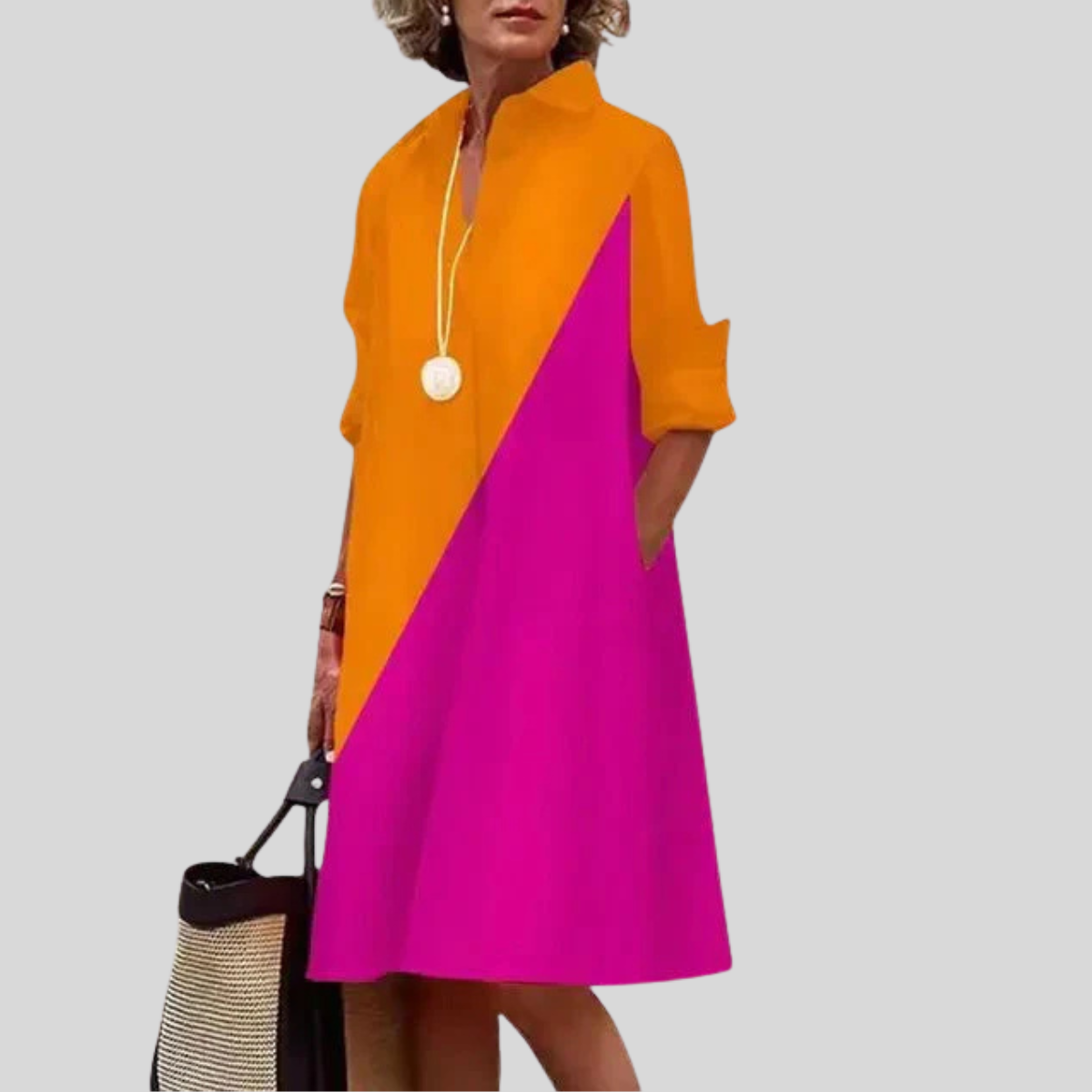 Paige | Women's Casual Knee-Length Dress with Pockets