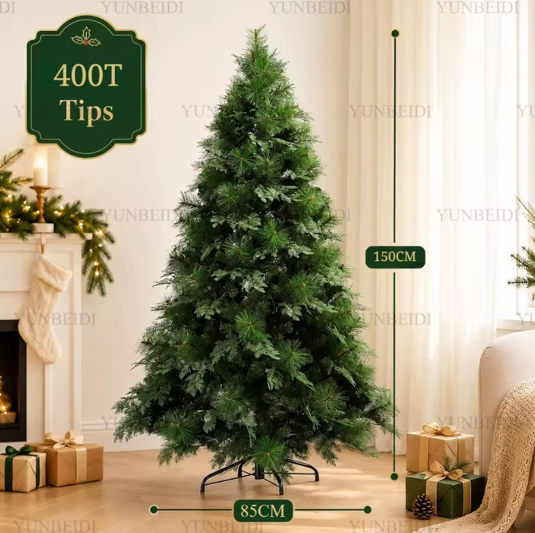Large Artificial Christmas Tree – Natural Pine Look, Home & Party Décor