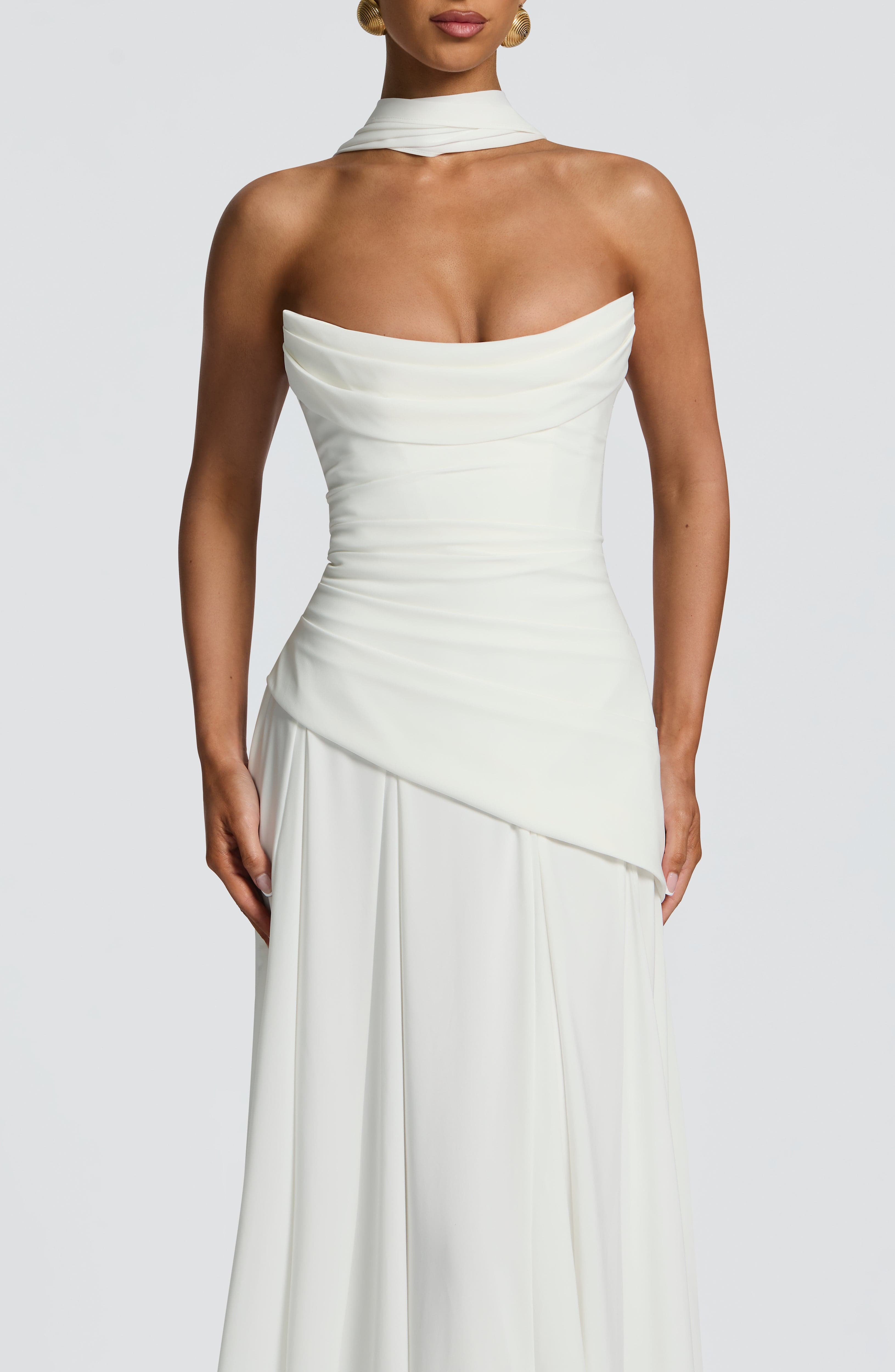 Sophia | Women's Satin Strapless Maxi Evening Dress