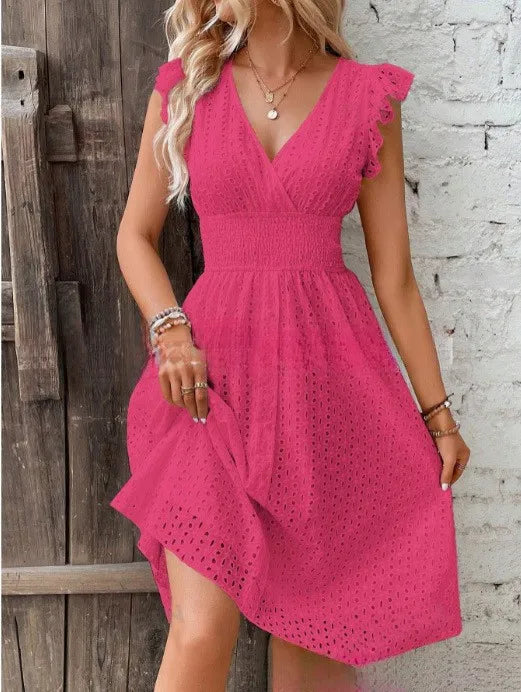 Sophia | Women's Summer V-Neck Flare Sleeve Dress