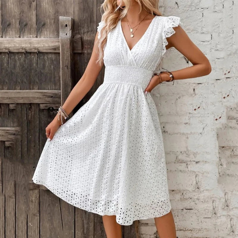 Sophia | Women's Summer V-Neck Flare Sleeve Dress