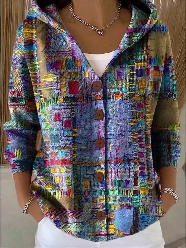 Yvaine | Elegant Button Hooded Sweater
