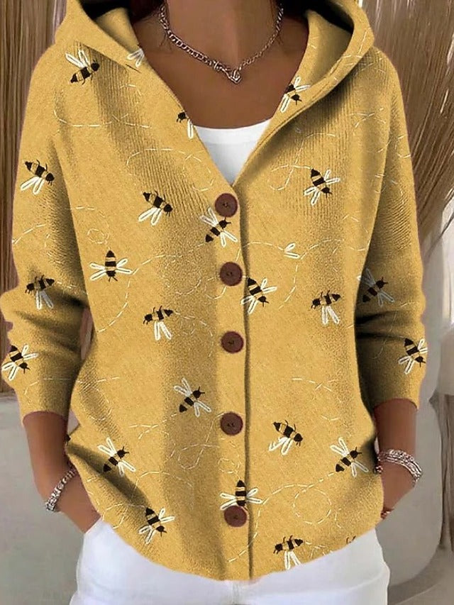 Yvaine | Elegant Button Hooded Sweater