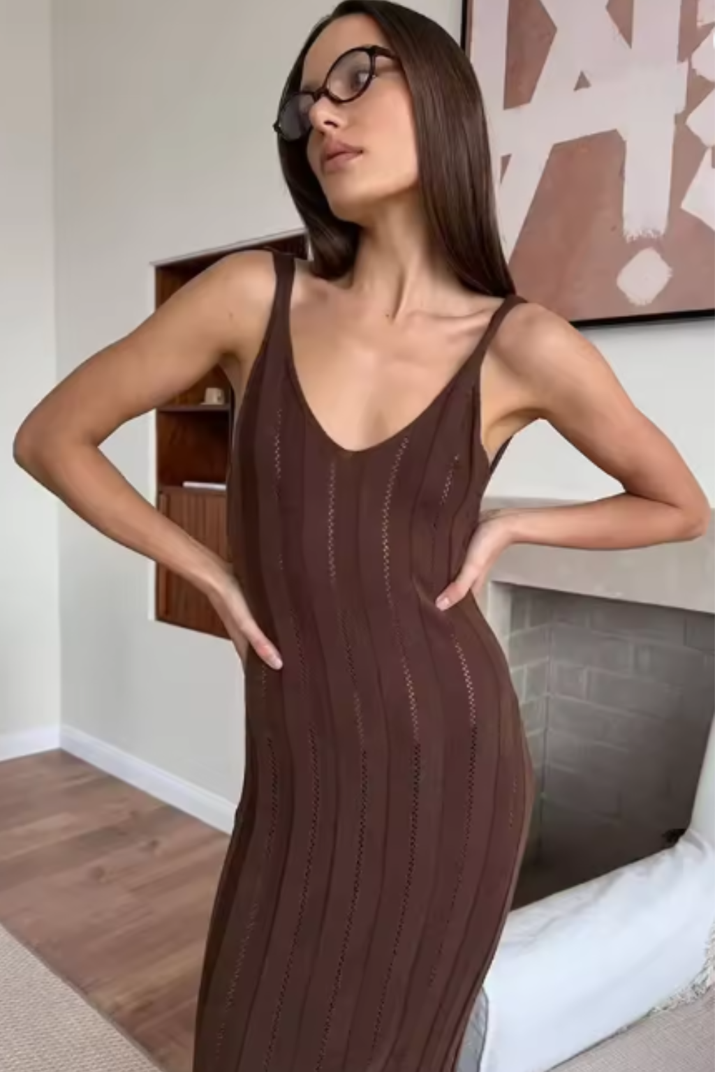 Margot | Women's Black Sleeveless Deep V Maxi Dress