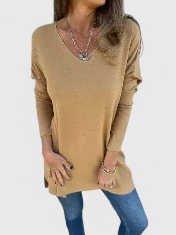Tina | Women's V-Neck Longline Comfortable Top