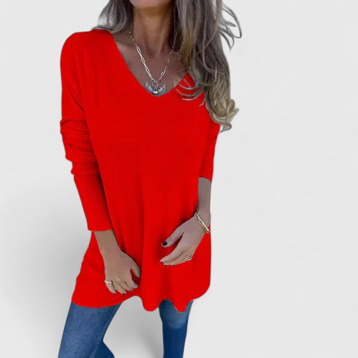 Tina | Women's V-Neck Longline Comfortable Top