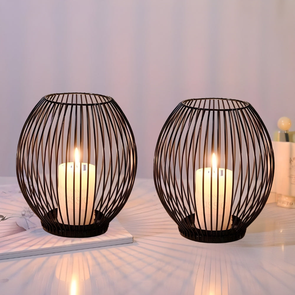 Wireframe Sleek Iron Candle Holder