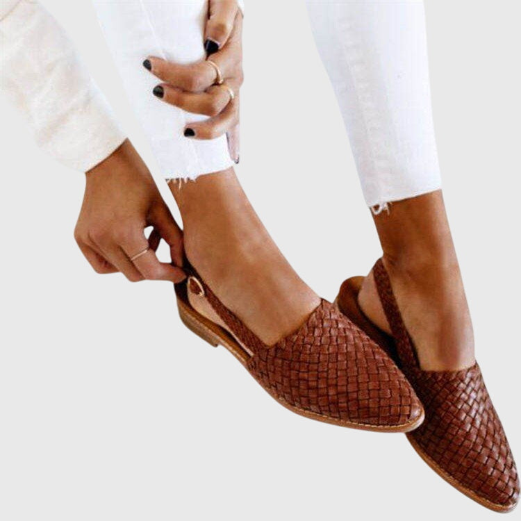Mariya | Stylish Woven Slip-On Flats
