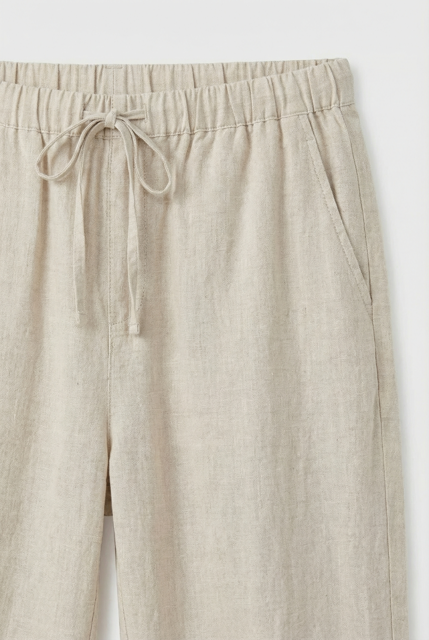 Women’s Linen Trousers Elastic Waist Drawstring Casual