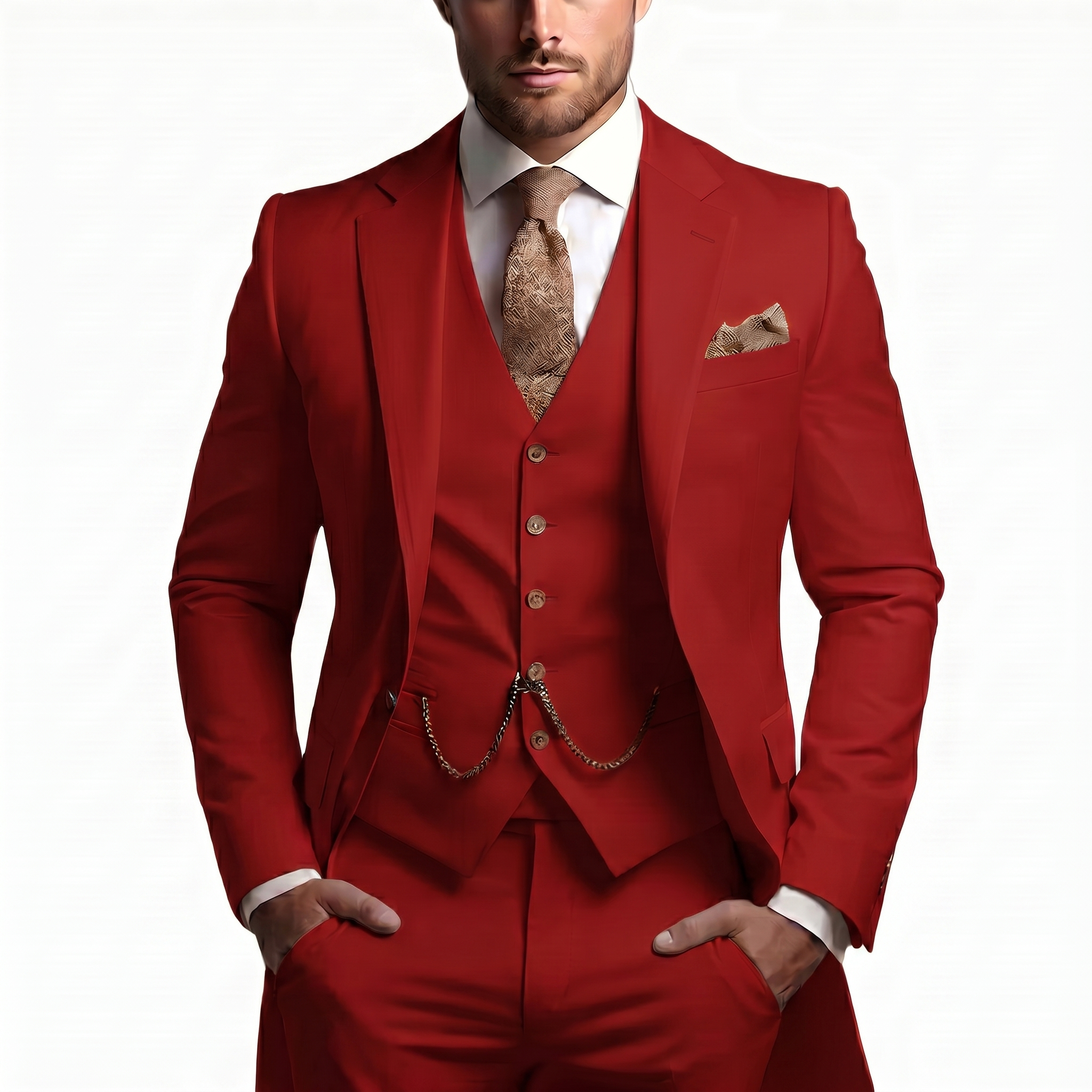 Drovian | Men’s Three-Piece Suit with tailored cut and delicate accents