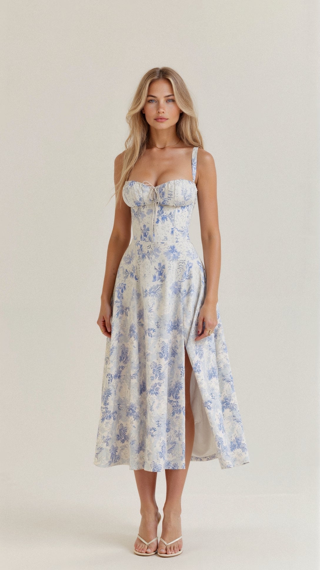 BUSTIER PARTY DRESS | STRUCTURED CORSET STYLE WITH FRONT SLIT